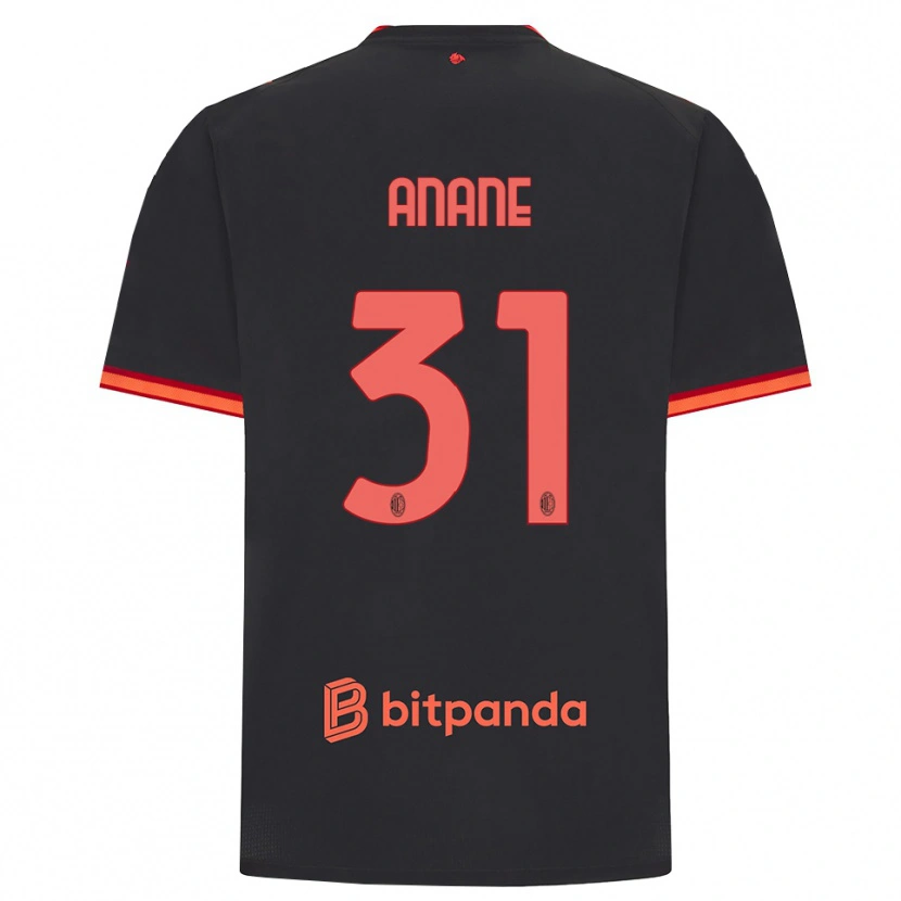 Danxen Kinderen Emmanuel Anane #31 Zwart Rood Thuisshirt Derde Tenue 2026/27 T-Shirt België