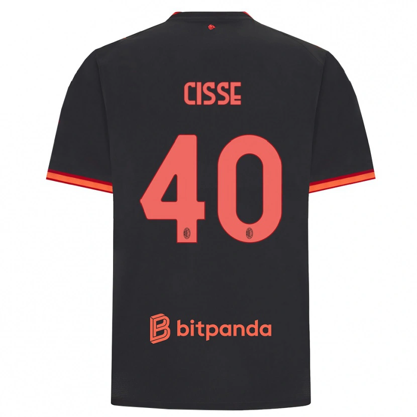 Danxen Kinderen El Hadji Malick Cissé #40 Zwart Rood Thuisshirt Derde Tenue 2026/27 T-Shirt België