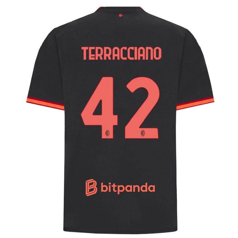 Danxen Kinderen Filippo Terracciano #42 Zwart Rood Thuisshirt Derde Tenue 2026/27 T-Shirt België
