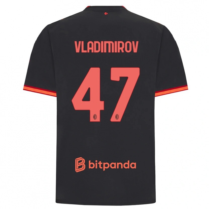 Danxen Kinderen Valeri Vladimirov #47 Zwart Rood Thuisshirt Derde Tenue 2026/27 T-Shirt België
