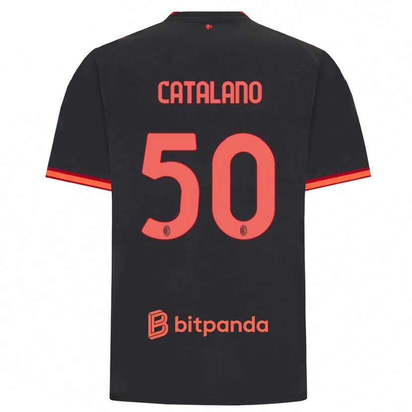 Danxen Kinderen Alessio Catalano #50 Zwart Rood Thuisshirt Derde Tenue 2026/27 T-Shirt België