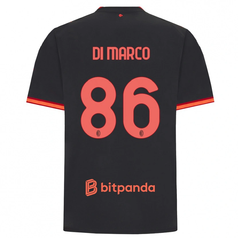 Danxen Kinderen Luca Di Marco #86 Zwart Rood Thuisshirt Derde Tenue 2026/27 T-Shirt België