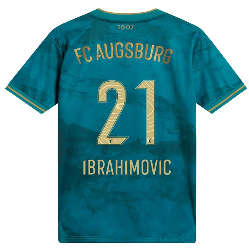Danxen Kinderen Arijon Ibrahimovic #21 Groen Bruin Uitshirt Uittenue 2026/27 T-Shirt België
