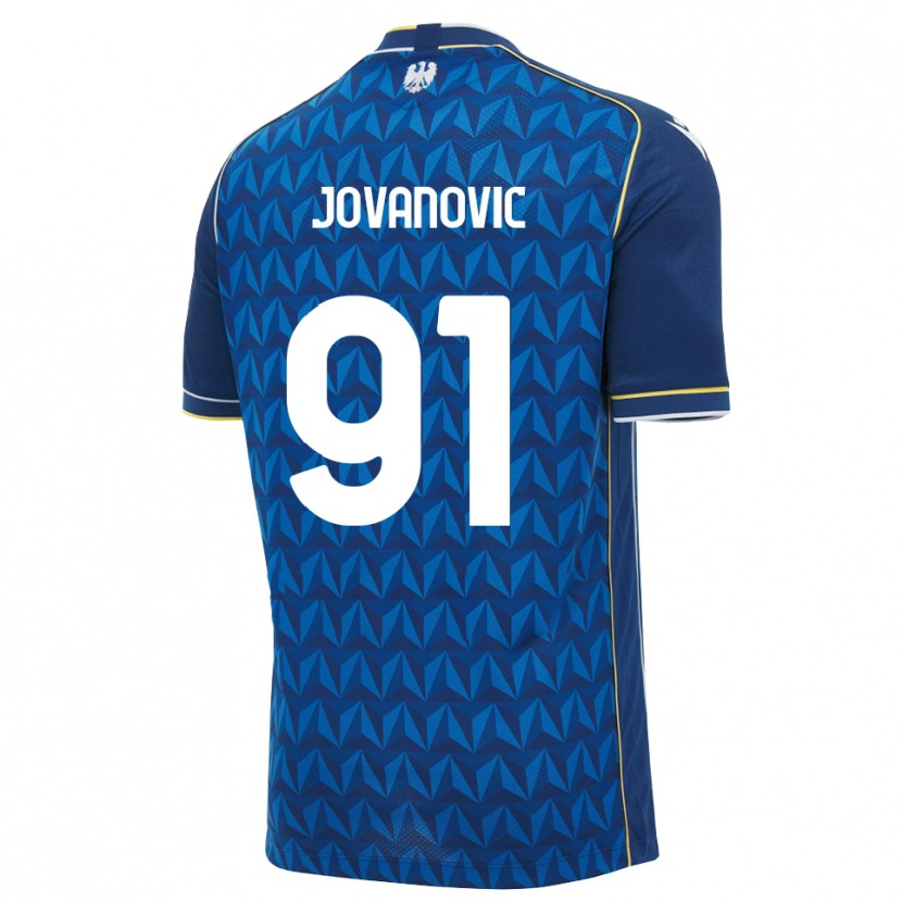 Danxen Kinderen Lazar Jovanovic #91 Koninklijk Blauw Wit Blauw Uitshirt Uittenue 2026/27 T-Shirt België