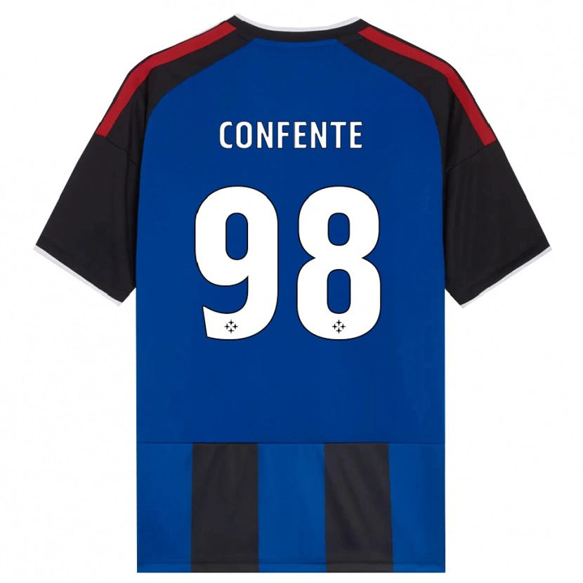 Danxen Kinderen Alessandro Confente #98 Zwart Rood Wit Blauw Thuisshirt Thuistenue 2026/27 T-Shirt België