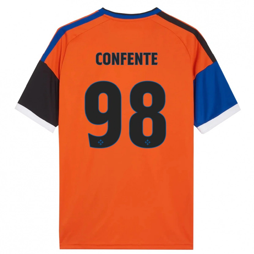 Danxen Kinderen Alessandro Confente #98 Oranje Blauw Zwart Wit Uitshirt Uittenue 2026/27 T-Shirt België