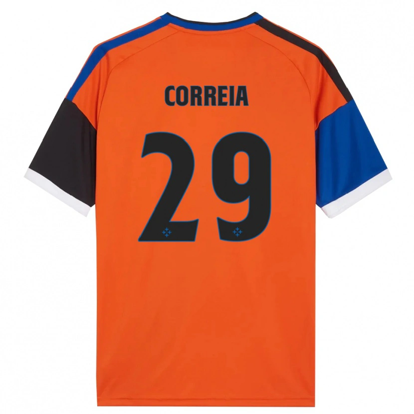 Danxen Kinderen Omar Correia #29 Oranje Blauw Zwart Wit Uitshirt Uittenue 2026/27 T-Shirt België