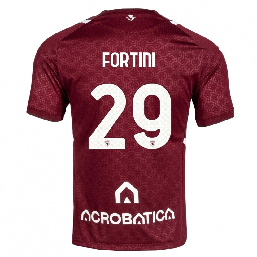 Danxen Heren Niccolò Fortini #29 Bordeauxrood Wit Thuisshirt Thuistenue 2026/27 T-Shirt België