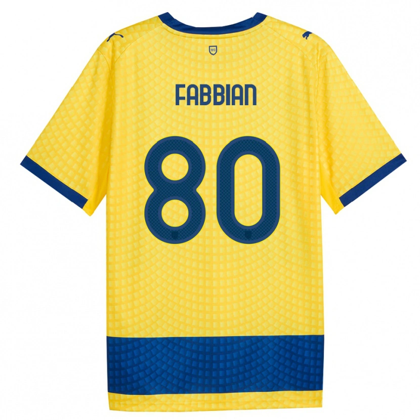 Danxen Heren Giovanni Fabbian #80 Geel Blauw Zwart Uitshirt Uittenue 2026/27 T-Shirt België