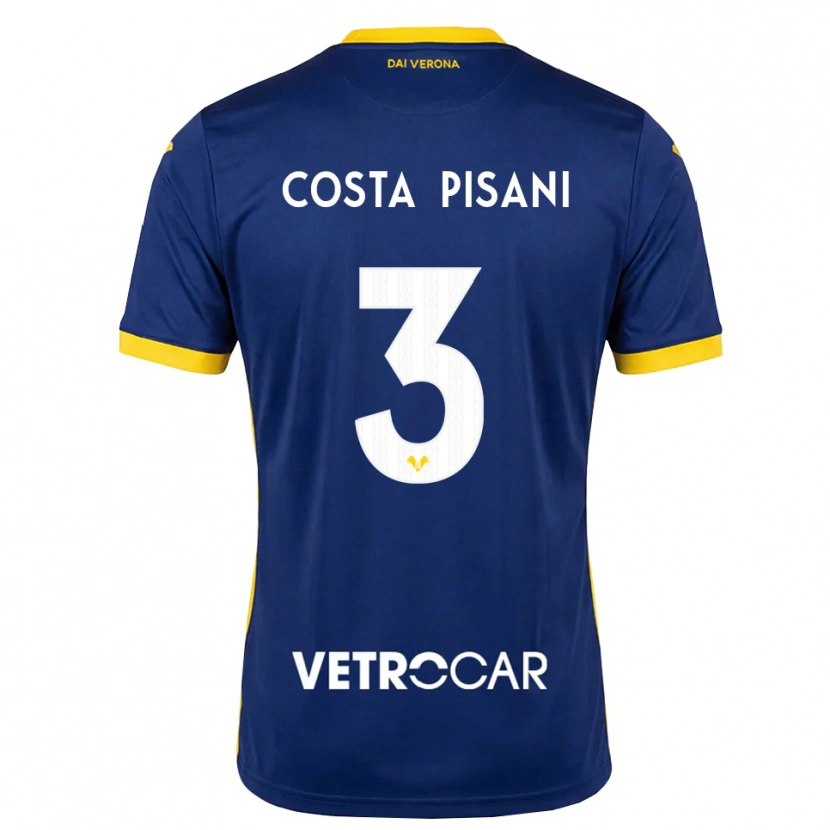 Danxen Heren Davide Costa Pisani #3 Koninklijk Blauw Geel Wit Thuisshirt Thuistenue 2026/27 T-Shirt België