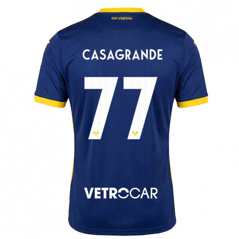 Danxen Heren Tommaso Casagrande #77 Koninklijk Blauw Geel Wit Thuisshirt Thuistenue 2026/27 T-Shirt België