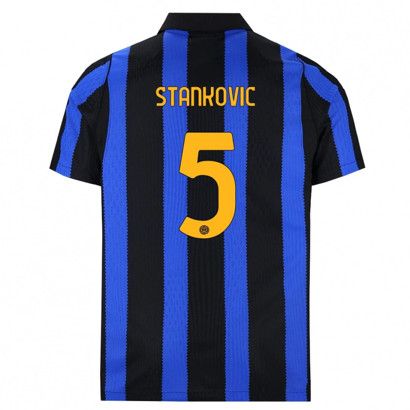 Danxen Heren Aleksandar Stanković #5 Zwart Blauw Geel Thuisshirt Thuistenue 2026/27 T-Shirt België