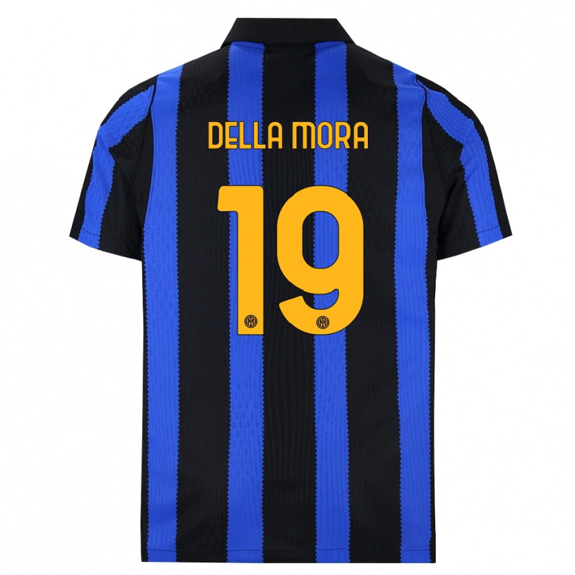 Danxen Heren Tommaso Della Mora #19 Zwart Blauw Geel Thuisshirt Thuistenue 2026/27 T-Shirt België