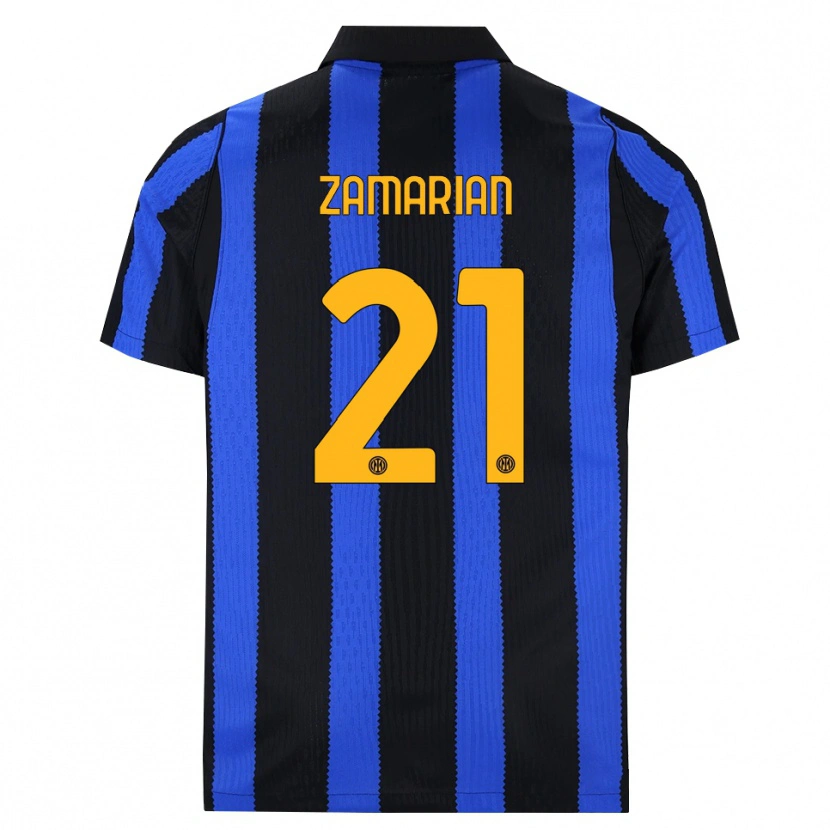 Danxen Heren Matteo Zamarian #21 Zwart Blauw Geel Thuisshirt Thuistenue 2026/27 T-Shirt België