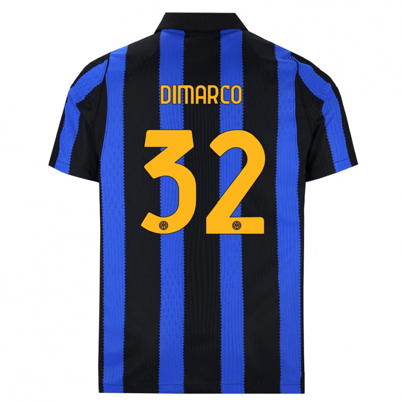 Danxen Heren Federico Dimarco #32 Zwart Blauw Geel Thuisshirt Thuistenue 2026/27 T-Shirt België