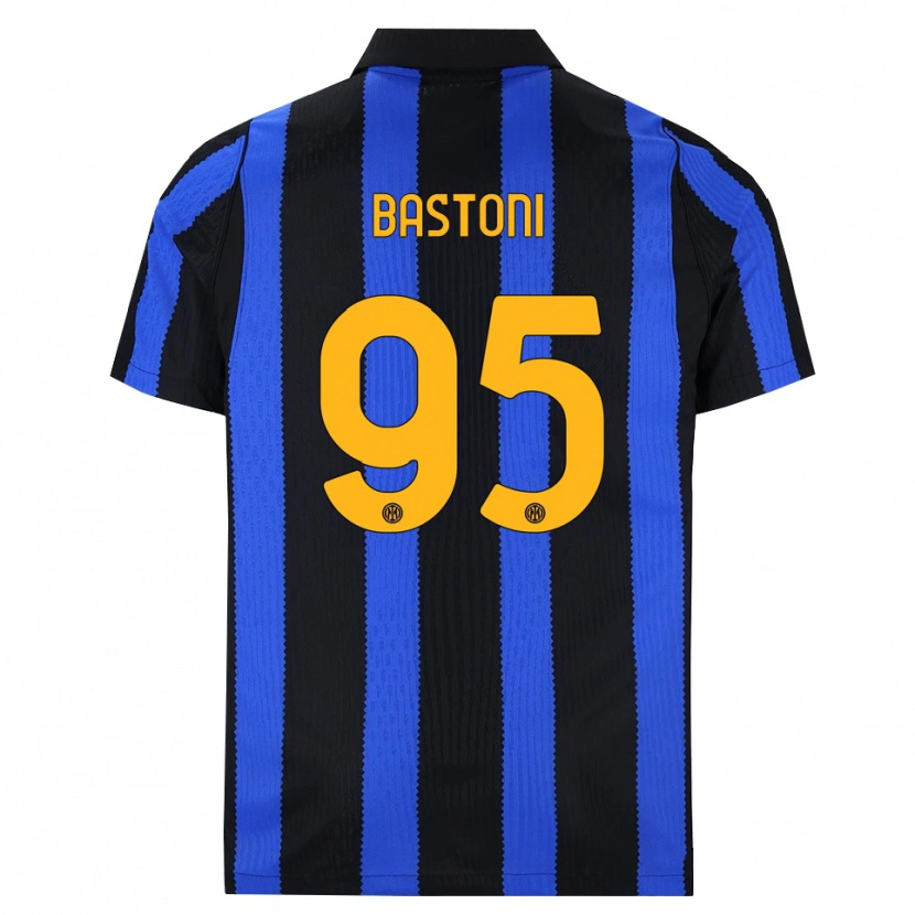 Danxen Heren Alessandro Bastoni #95 Zwart Blauw Geel Thuisshirt Thuistenue 2026/27 T-Shirt België