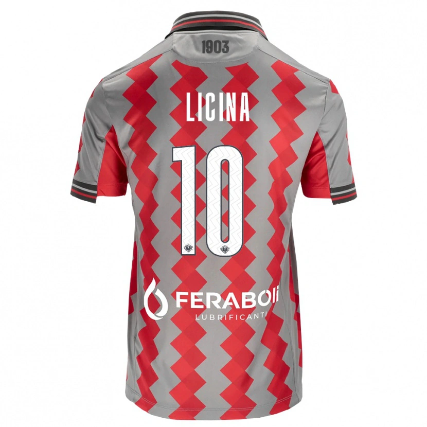 Danxen Heren Adin Licina #10 Grijs Rood Wit Thuisshirt Thuistenue 2026/27 T-Shirt België
