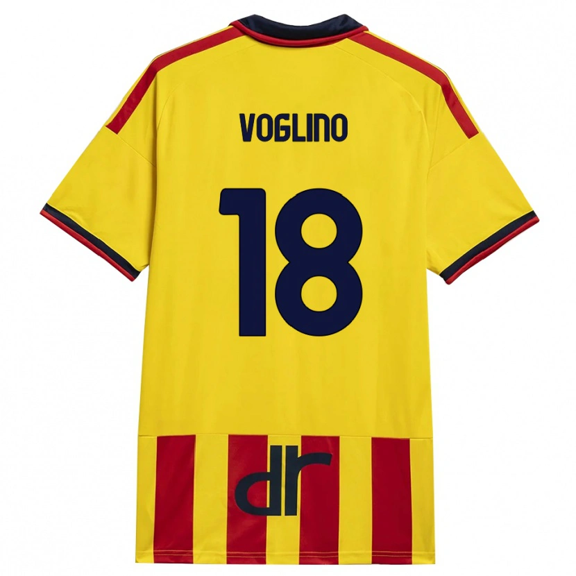 Danxen Heren Giacomo Voglino #18 Geel Rood Thuisshirt Thuistenue 2026/27 T-Shirt België