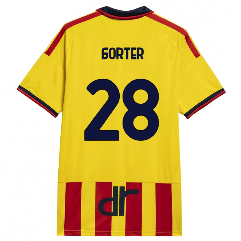 Danxen Heren Olaf Gorter #28 Geel Rood Thuisshirt Thuistenue 2026/27 T-Shirt België