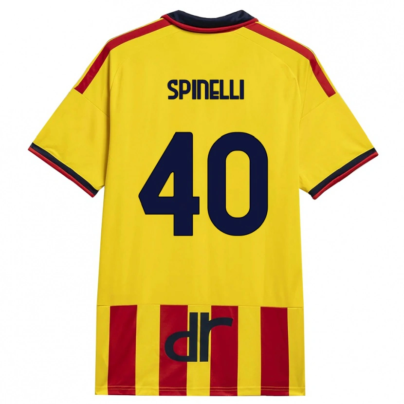 Danxen Heren Nicolò Spinelli #40 Geel Rood Thuisshirt Thuistenue 2026/27 T-Shirt België