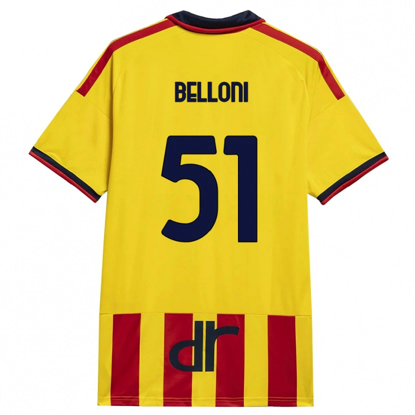 Danxen Heren Giacomo Belloni #51 Geel Rood Thuisshirt Thuistenue 2026/27 T-Shirt België