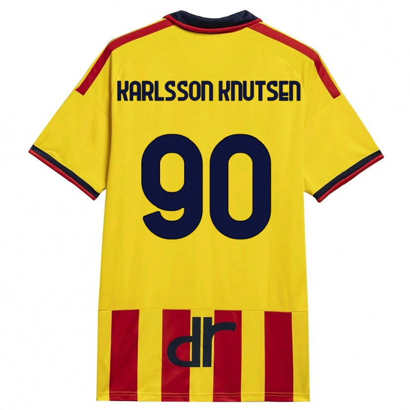 Danxen Heren Storm Karlsson Knutsen #90 Geel Rood Thuisshirt Thuistenue 2026/27 T-Shirt België