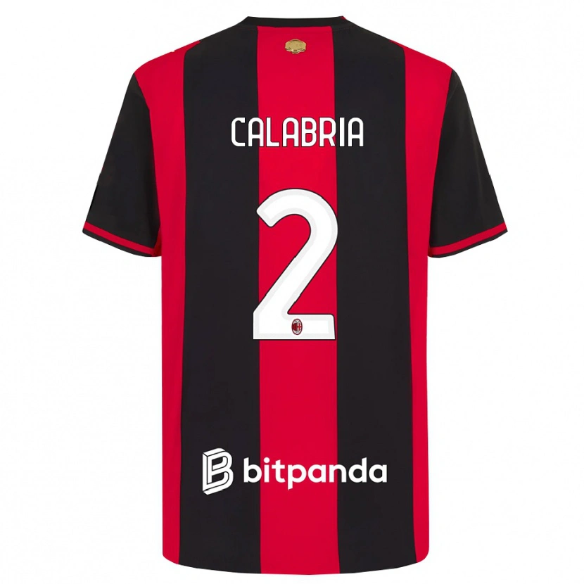 Danxen Heren Davide Calabria #2 Rood Zwart Wit Thuisshirt Thuistenue 2026/27 T-Shirt België