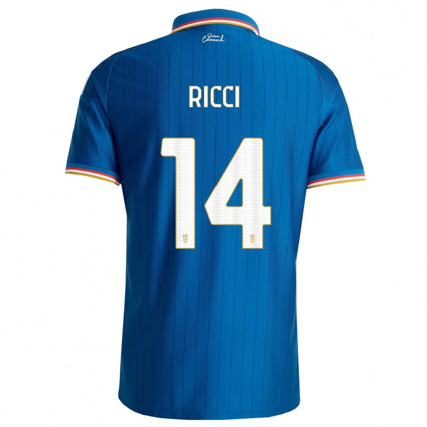 Danxen Heren Samuele Ricci #14 Blauw Wit Rood Thuisshirt Thuistenue 2026/27 T-Shirt België