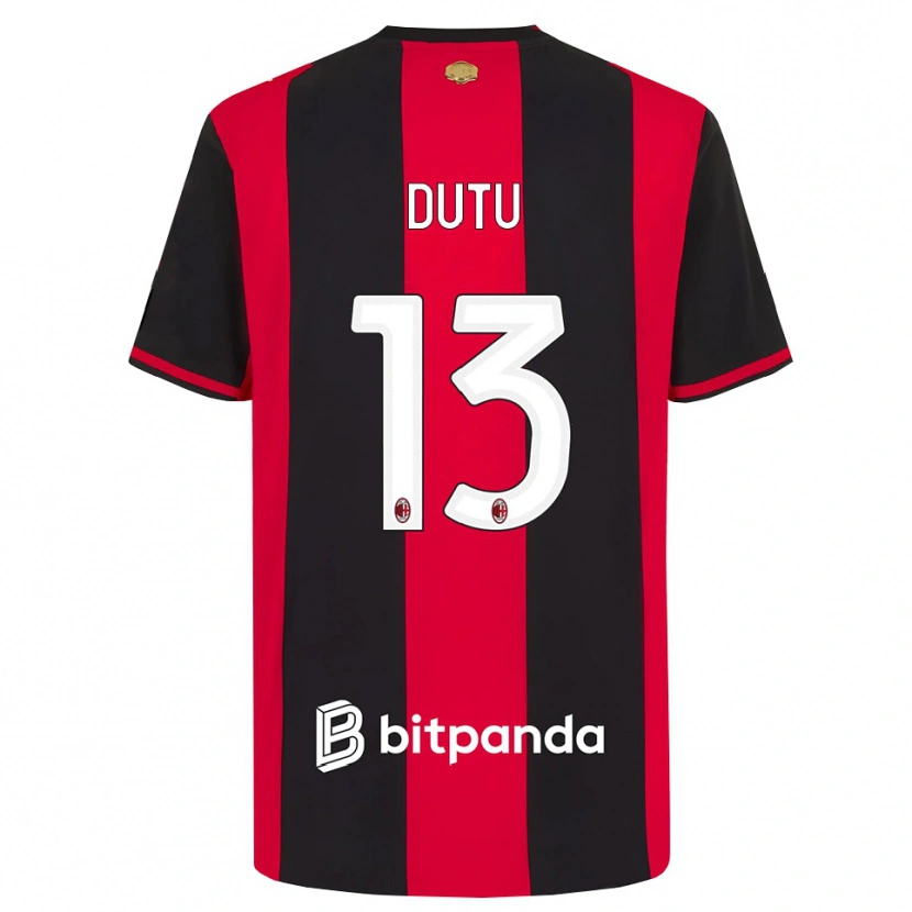 Danxen Heren Matteo Dutu #13 Rood Zwart Wit Thuisshirt Thuistenue 2026/27 T-Shirt België