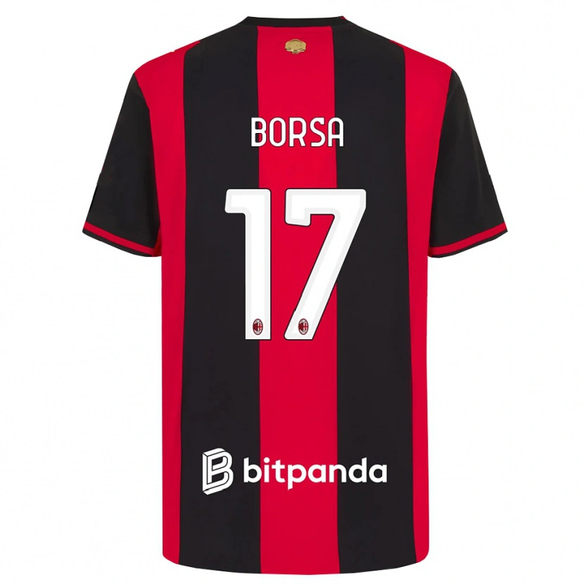 Danxen Heren Gabriele Borsa #17 Rood Zwart Wit Thuisshirt Thuistenue 2026/27 T-Shirt België