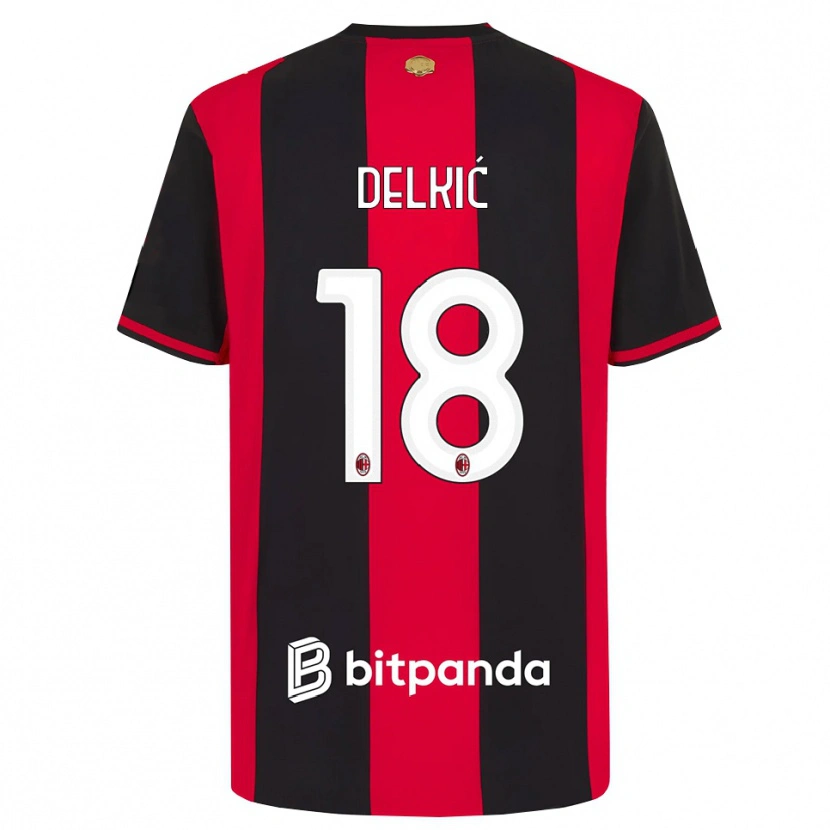 Danxen Heren Dino Delkić #18 Rood Zwart Wit Thuisshirt Thuistenue 2026/27 T-Shirt België