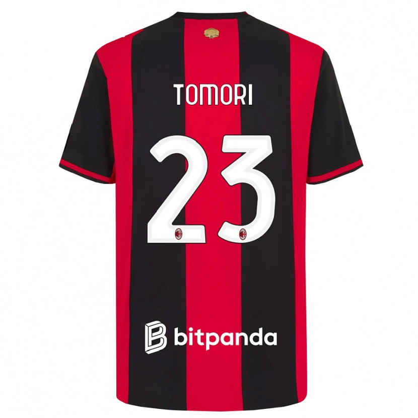Danxen Heren Fikayo Tomori #23 Rood Zwart Wit Thuisshirt Thuistenue 2026/27 T-Shirt België