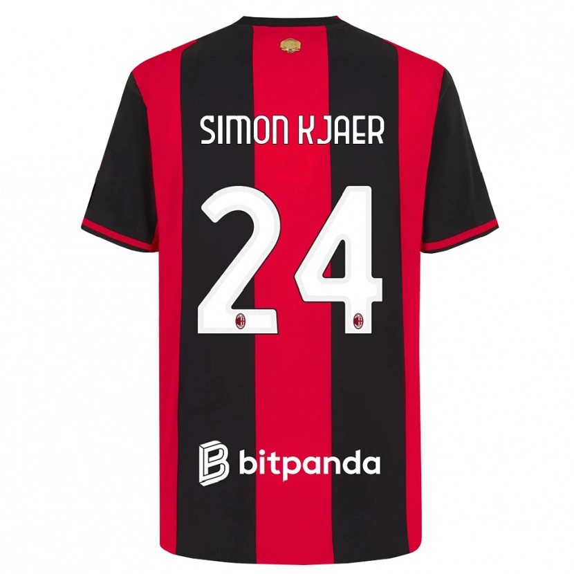 Danxen Heren Simon Kjaer #24 Rood Zwart Wit Thuisshirt Thuistenue 2026/27 T-Shirt België