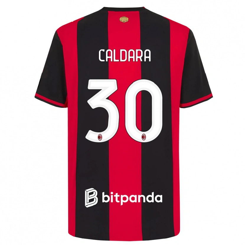 Danxen Heren Mattia Caldara #30 Rood Zwart Wit Thuisshirt Thuistenue 2026/27 T-Shirt België