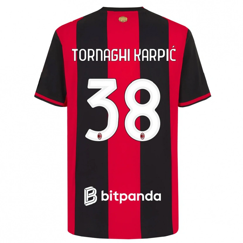 Danxen Heren Lavinia Tornaghi Karpić #38 Rood Zwart Wit Thuisshirt Thuistenue 2026/27 T-Shirt België