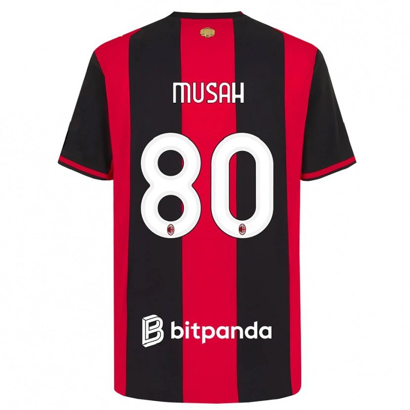 Danxen Heren Yunus Musah #80 Rood Zwart Wit Thuisshirt Thuistenue 2026/27 T-Shirt België