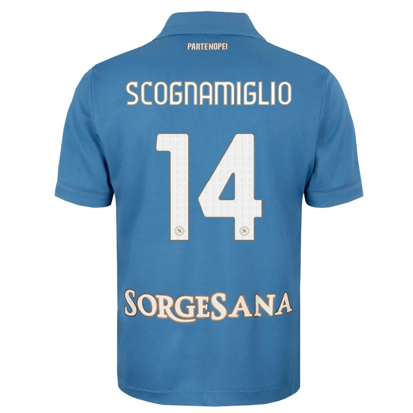 Danxen Heren Fabio Scognamiglio #14 Haze Blauw Wit Thuisshirt Thuistenue 2026/27 T-Shirt België