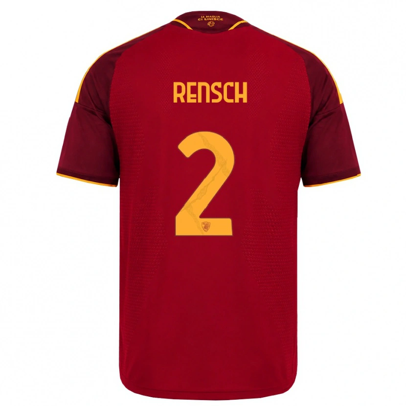 Danxen Heren Devyne Rensch #2 Rood Gouden Geel Thuisshirt Thuistenue 2026/27 T-Shirt België