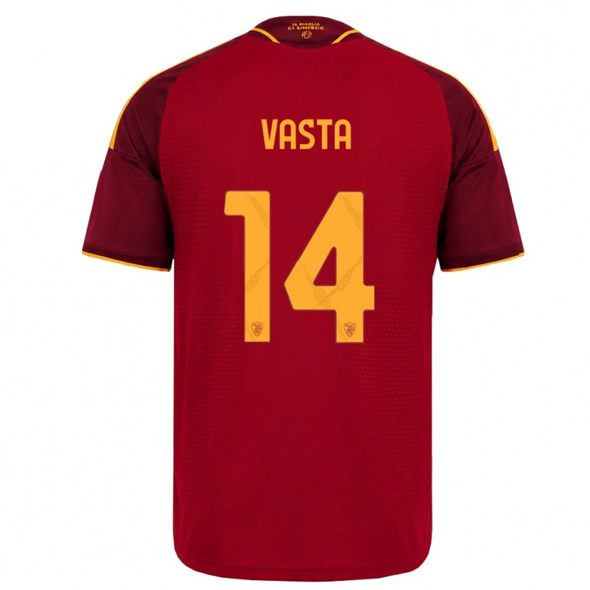 Danxen Heren Jacopo Vasta #14 Rood Gouden Geel Thuisshirt Thuistenue 2026/27 T-Shirt België
