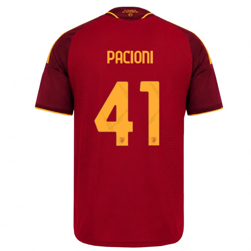 Danxen Heren Eleonora Pacioni #41 Rood Gouden Geel Thuisshirt Thuistenue 2026/27 T-Shirt België