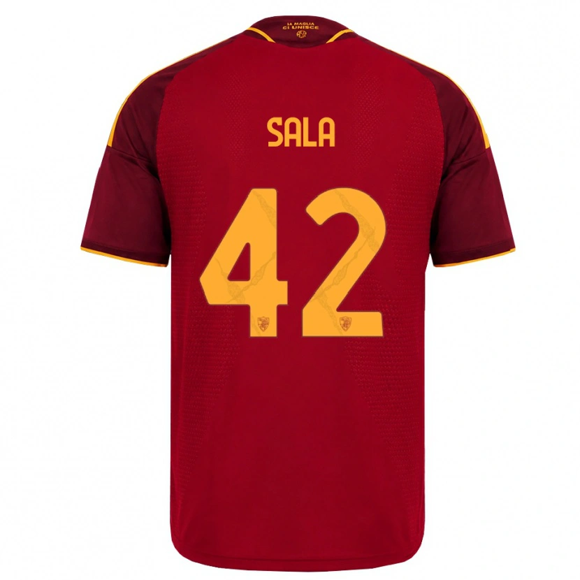 Danxen Heren Edoardo Sala #42 Rood Gouden Geel Thuisshirt Thuistenue 2026/27 T-Shirt België