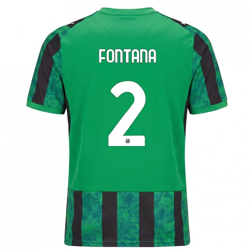 Danxen Heren Fabrizio Fontana #2 Groen Zwart Wit Thuisshirt Thuistenue 2026/27 T-Shirt België