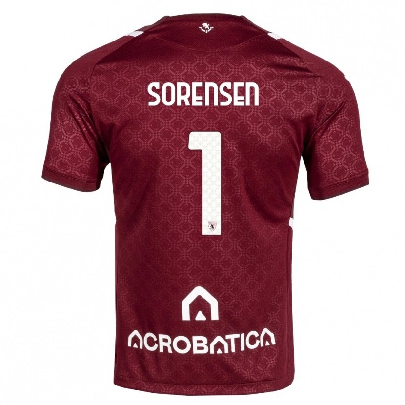 Danxen Heren Ben Sørensen #1 Bordeauxrood Wit Thuisshirt Thuistenue 2026/27 T-Shirt België