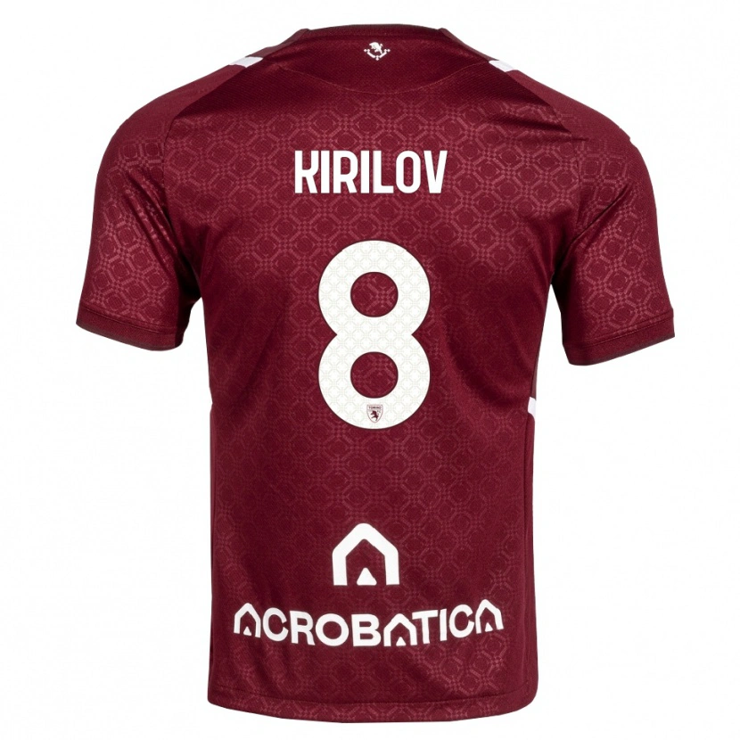 Danxen Heren Martin Kirilov #8 Bordeauxrood Wit Thuisshirt Thuistenue 2026/27 T-Shirt België