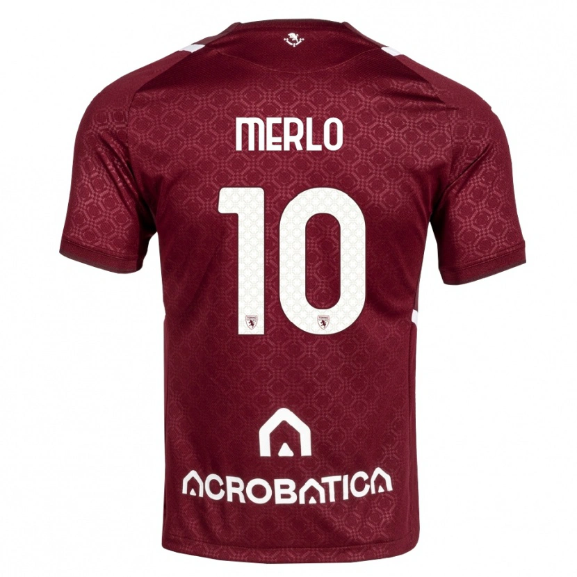 Danxen Heren Mattia Merlo #10 Bordeauxrood Wit Thuisshirt Thuistenue 2026/27 T-Shirt België