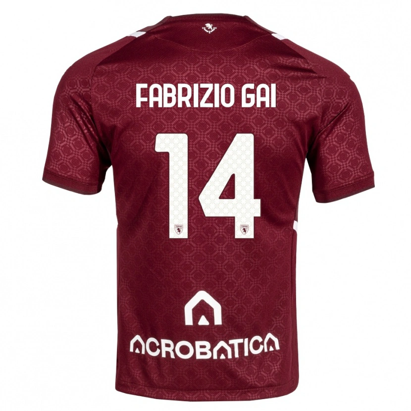 Danxen Heren Fabrizio Gai #14 Bordeauxrood Wit Thuisshirt Thuistenue 2026/27 T-Shirt België