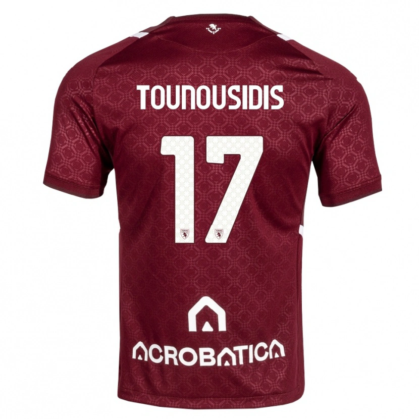 Danxen Heren Kyriakos Tounousidis #17 Bordeauxrood Wit Thuisshirt Thuistenue 2026/27 T-Shirt België
