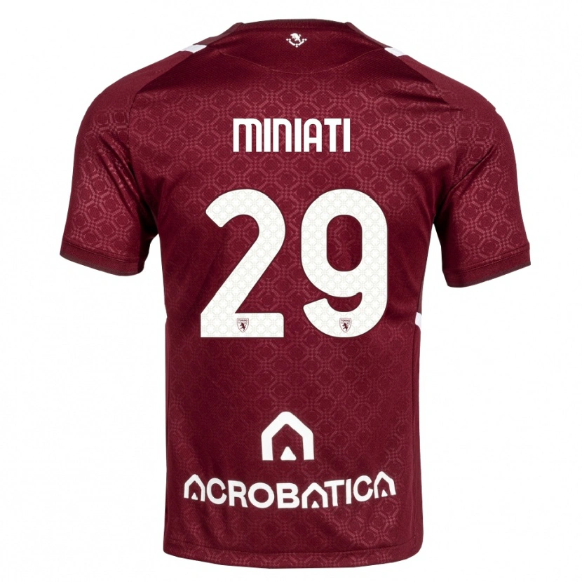 Danxen Heren Elisa Miniati #29 Bordeauxrood Wit Thuisshirt Thuistenue 2026/27 T-Shirt België