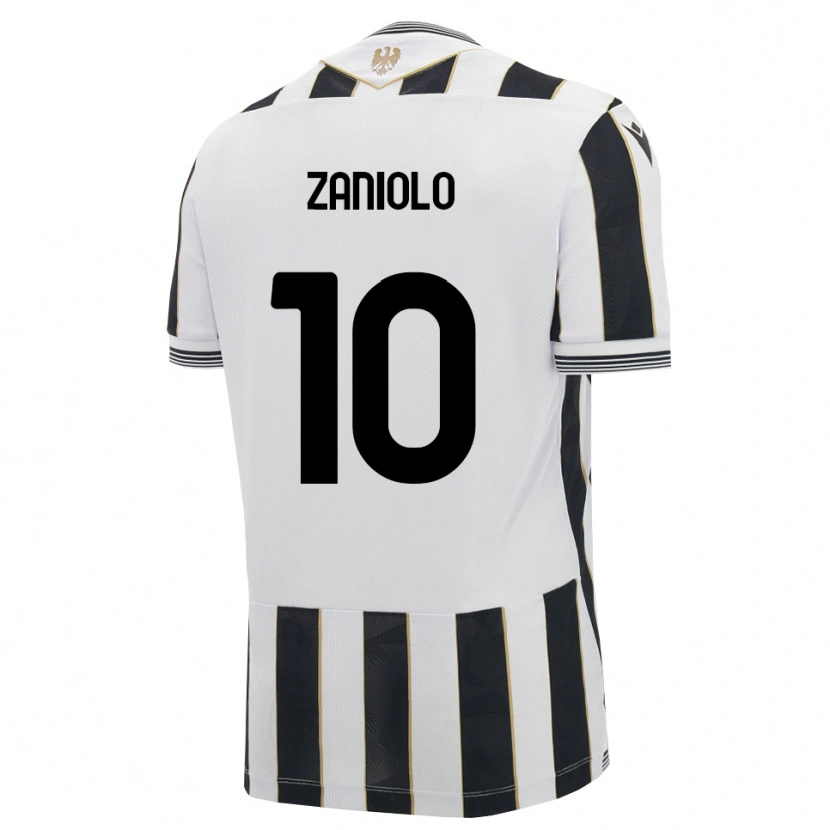 Danxen Heren Nicolò Zaniolo #10 Zwart Wit Roze Thuisshirt Thuistenue 2026/27 T-Shirt België