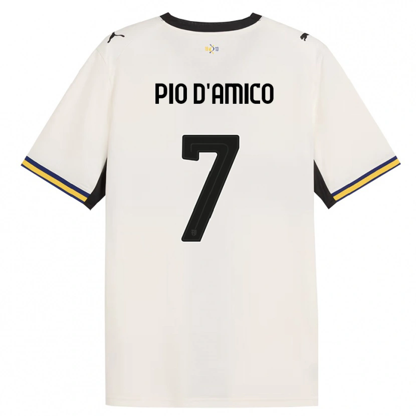 Danxen Heren Dario Pio D'amico #7 Off-White Zwart Geel Thuisshirt Thuistenue 2026/27 T-Shirt België